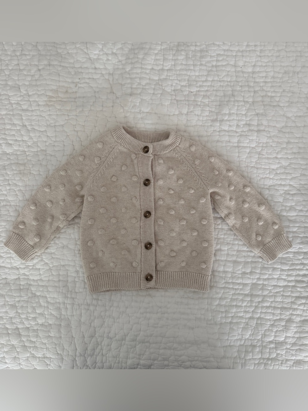 Cat & Jack Bubble /Dot-Textured Cotton Cardigan Sweater